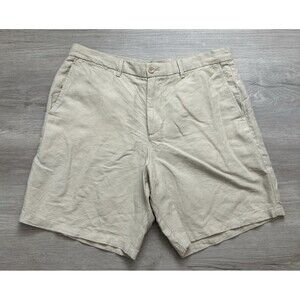 Gap Classic Linen Cotton Blend Khaki Shorts Size 34 Men outdoor golf summer